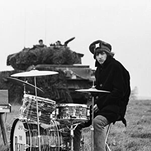 Beatles drummer Ringo Starr during the filming of their latest film "Help"