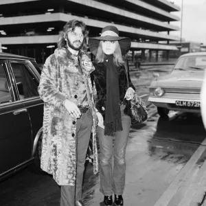 Former Beatles drummer Ringo Starr at Heathrow airport with his wife Maureen en route Former Beatles drummer Ringo Starr at Heathrow airport with his wife Maureen en route