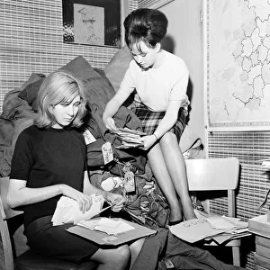 Beatles Fan Club Office, 10th April 1964. Anne Collingham (18) and Bettina Rose (20)