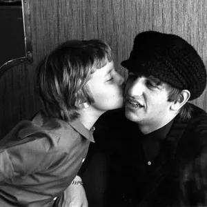 The Beatles February 1964 Beatles drummer Ringo Starr receives a kiss from a young