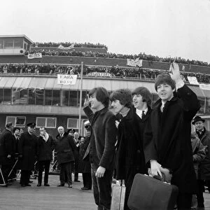 The Beatles fly off - to tears 22nd February 1965. "Come back soon