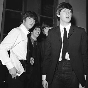 Beatles group members John Lennon, Ringo Starr, George Harrison