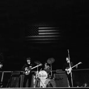 The Beatles in Las Vegas playing on their north American Tour in the Convention Hall