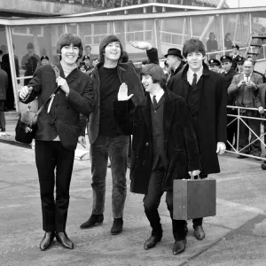 The Beatles Depart London Airport Print, 22 February 1965