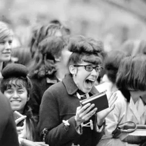 The Beatles in New York City February 1964 Fans of the group cheer The Beatles in New York City February 1964 Fans of the group cheer