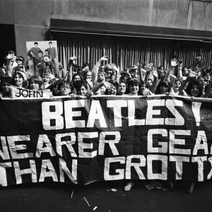 The Beatles in New York City, on their North American Tour ahead of their concert to be