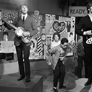 The Beatles, Paul McCartney and John Lennon on set of "Ready, Steady, Go"