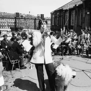 The Beatles Paul McCartney at the mill town of Saltaire to record some music he had The Beatles Paul McCartney at the mill town of Saltaire to record some music he had