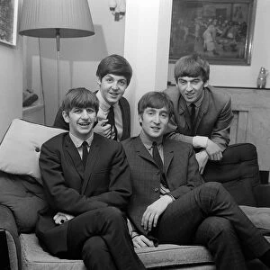 The Beatles pictured at the London residence of "Daily Mirror"
