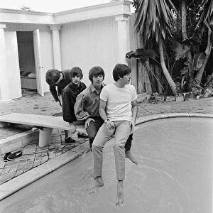 The Beatles poolside in Bel Air in California during their tour of the USA, August 1964