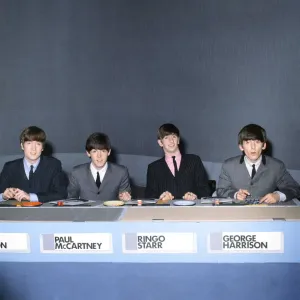 The Beatles pop group appear on the television programme Juke Box Jury in Liverpool The Beatles pop group appear on the television programme Juke Box Jury in Liverpool