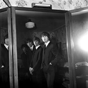 The Beatles pop group before their performance in Leicester