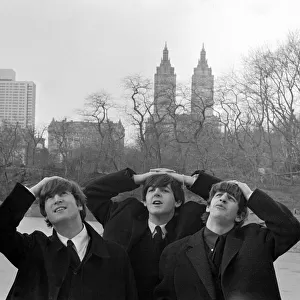 The Beatles pose for photographs in Central Park, New York
