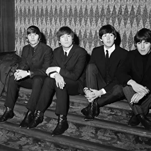 The Beatles at a press conference at the Gaumont State Cinema, Kilburn, London