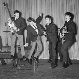 The Beatles during rehearsals at The London Palladium Print The Beatles during rehearsals at The London Palladium Print