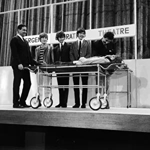 The Beatles rehearse with Mike and Bernie Winters for their Big Night Out TV show in an