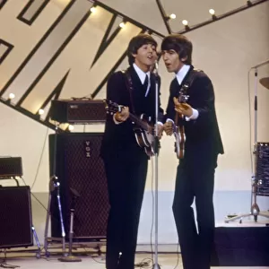 Beatles on stage in Blackpool for their appearnace on the Blackpool Night Out TV show 19