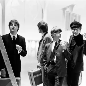 The Beatles, Teddington TV Studios. Break during recording of music