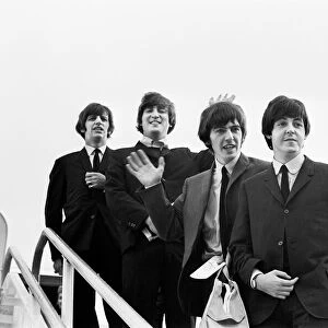 Beatles tour of USA 1964. Left to right: Beatles members Ringo Starr, John Lennon