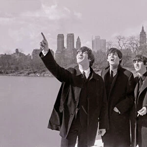 Beatles tour of USA 1964 New York City 9th February 1964 L-R John Lennon Paul