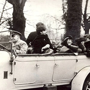 The Beatles in a vintage 1912 Rolls Royce at AB Riverside Studios in Teddington