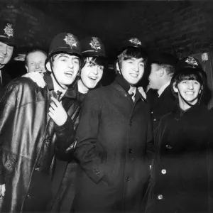 The Beatles in Policemen Helmets Print, Birmingham 1963 The Beatles in Policemen Helmets Print, Birmingham 1963