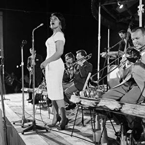 Beaulieu Jazz Festival. Pictured, singer Cleo Laine. August 1959