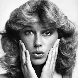 Beauty without surgery - facial exercises. Model Sara Jalkden. July 1980 P009176