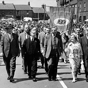 Bedlington Miners Picnic - Leading the miners parade to the picnic ground are Mr