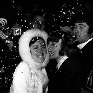 Bee Gees Pop Group Robin Gibbs after his wedding to Molly Hullis at Caxton Hall