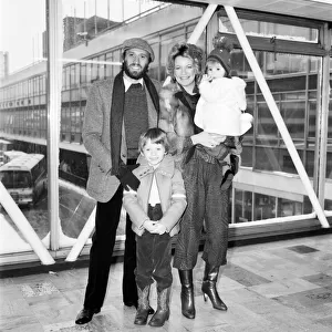 Bee Gees Singer Maurice Gibb with his family at Heathrow Airport before leaving for