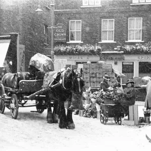 Beer Delivery in Snow, Kingston Upon Thames Print, 1939