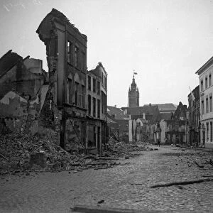 The Belgian town of Termonde after being recaptured is now only a heap of ruins