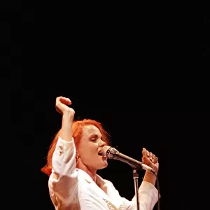 Belinda Carlisle May 1990 Singer performing in concert on stage singing