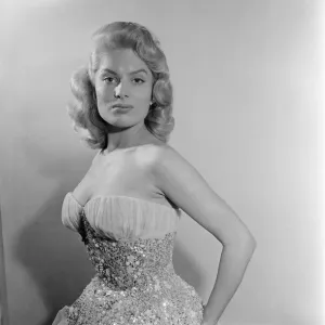 Belinda Lee in Julie Harris Dress Print, 1956