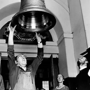 One of the bells at Stockton Parish Church, Cleveland. Two new bells will be hoisted into One of the bells at Stockton Parish Church, Cleveland. Two new bells will be hoisted into