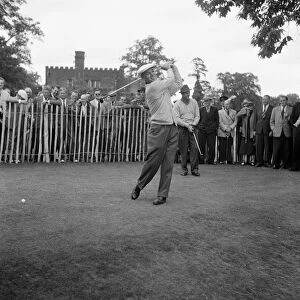 Ben Hogan (foreground) and Sam Snead, United States Golfers, prepare to tee off