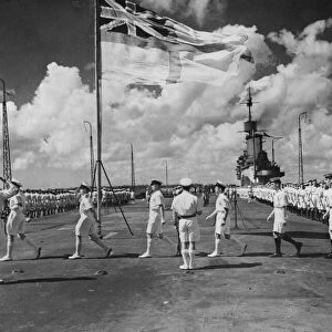Beneath the White Ensign a division, led by their divisional officer