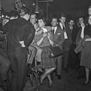Berliners enjoying a night out at the Old Eden Saloon off of Damaschke Strasse, Berlin