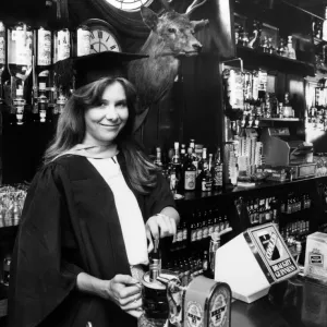 Bernadette Wynne Behind the Bar, 1982 Print