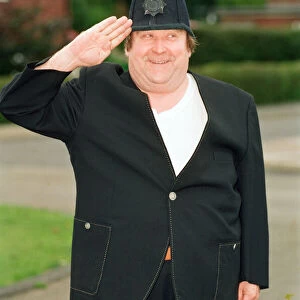 Bernard Manning dressed in a Policemans Uniform, 11th August 1992
