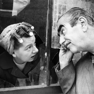 Bernard Youens and Jean Alexander on Archie Street, Salford Print 1971