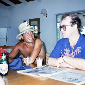 Bernie Taupin and Elton John on the Caribbean island of Montserrat to record a new album