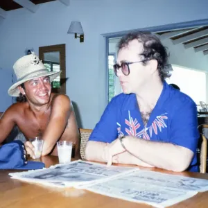 Print of Bernie Taupin and Elton John on Montserrat, 1982