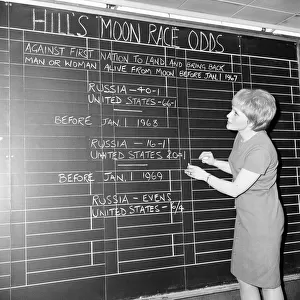 Betting Odds on first man to land on the moon, UK, Friday 4th February 1966