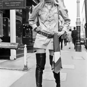 Betty Catroux outside Yves Saint Laurent Rive Gauche, London 1969 Print