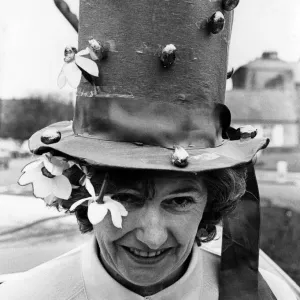 Betty Wyatt Wearing Easter Bonnet Print, 20th April 1976