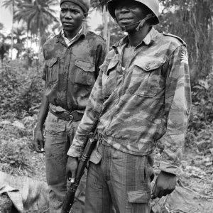 A Biafran soldier seen here in relaxed mood, armed with an AK47 semi automatic rifle A Biafran soldier seen here in relaxed mood, armed with an AK47 semi automatic rifle