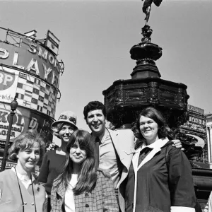 Big thrill for four girls who have flown to London - the swinging city - to attend Big thrill for four girls who have flown to London - the swinging city - to attend