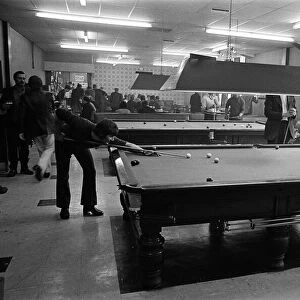 The billiards room at Eston Institute, a social club in Middlesbrough. May 1974